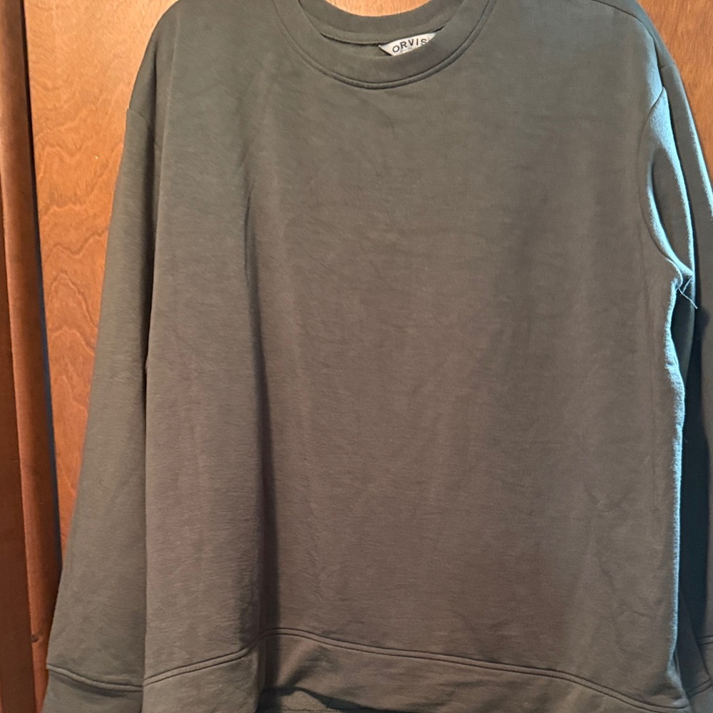 Orvis Men's Olive Crewneck Sweatshirt
